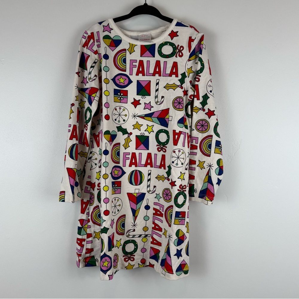 Hanna Andersson Holiday Print Dress Falala Size 110 US 5 Girls Christmas